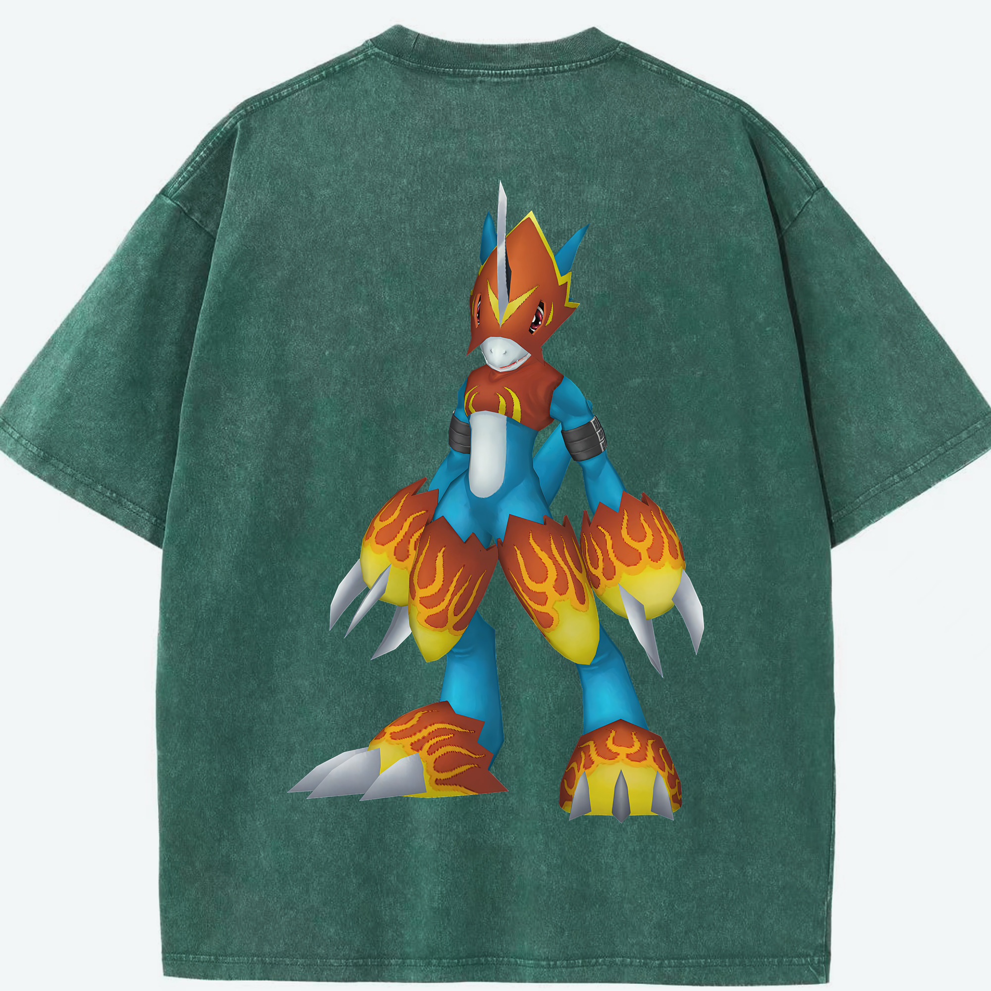 （画像用） Digimon デジタルモンスター/デジモン 綿100% ヴィンテージ風 半袖Tシャツ（背面プリント）